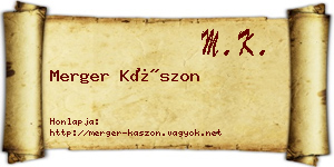 Merger Kászon névjegykártya